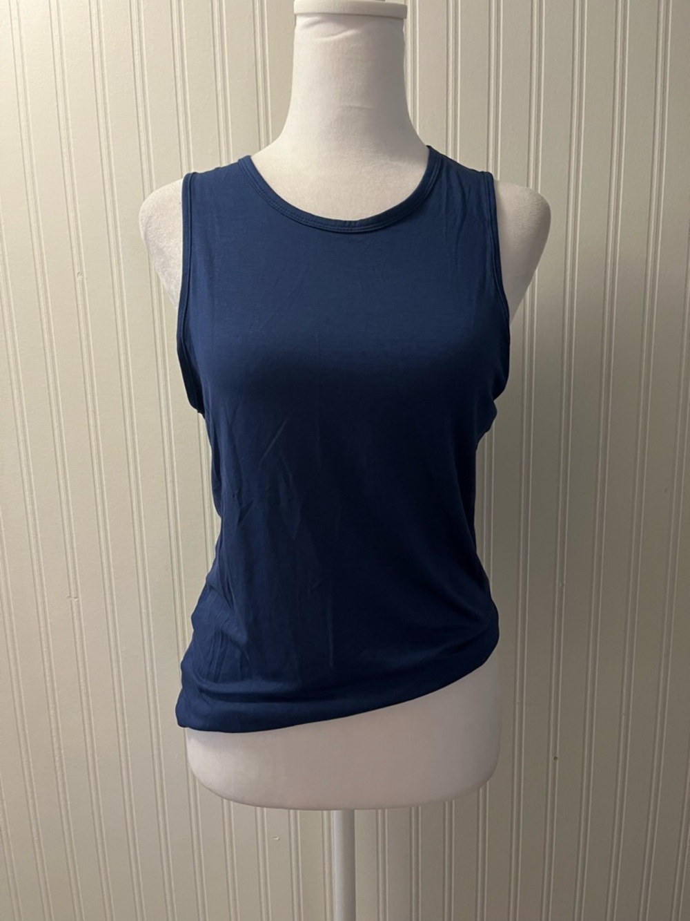NWT. Navy Tank with Cut Out Back
